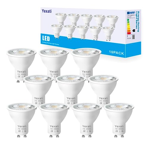 Yexati GU10 Led Lampe Warmweiss,7w Ersetzt 80w Glühbirne,660LM,3000k Warmweiß Leuchtmittel,Abstrahlwinkel 120°Reflektorlampen,Nicht Dimmbar,10 Stück von Yexati