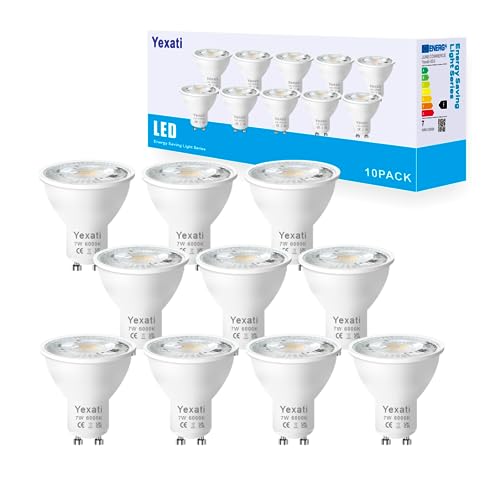 Yexati GU10 Led Lampe Warmweiss,7w Ersetzt 80w Glühbirne,660LM,3000k Warmweiß Leuchtmittel,Abstrahlwinkel 120°Reflektorlampen,Nicht Dimmbar,10 Stück von Yexati