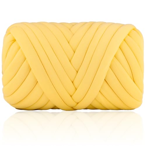 50M Dicke Wolle Zum Handstricken Chunky Wolle 1000g Sperrige Armstricken Wolle Dicke Wolle Zum HäKeln Handstrickwolle Armstricken Wolle FüR Teppich Sehr Wolle Zum Armstricken (Hellgelb) von YeyeCyrilze