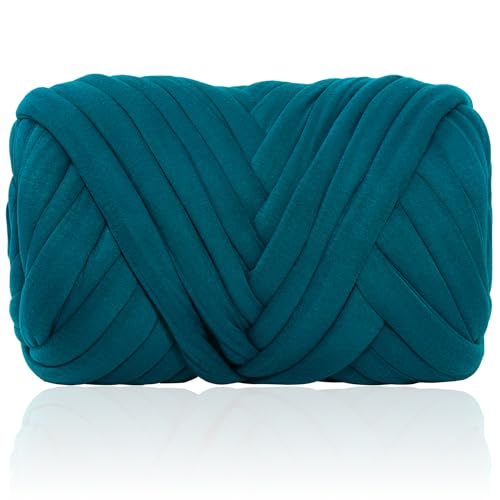 50M Dicke Wolle Zum Handstricken Chunky Wolle 1000g Sperrige Armstricken Wolle Dicke Wolle Zum HäKeln Handstrickwolle Armstricken Wolle FüR Teppich Sehr Wolle Zum Armstricken (pfauenblau) von YeyeCyrilze