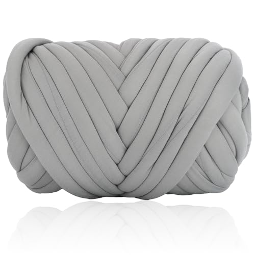 50M Dicke Wolle Zum Handstricken ChunkyWolle 1000g Sperrige ArmstrickenWolle DickeWolle Zum HäKeln Handstrickwolle Armstricken WolleFüR Teppich SehrWolle ZumArmstricken (Grau) von YeyeCyrilze