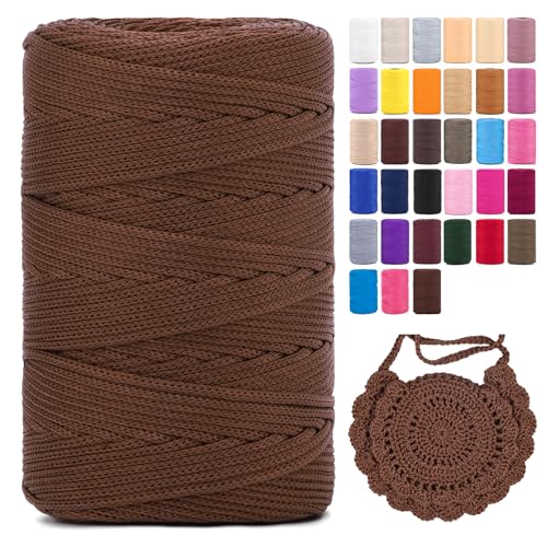 Polyester Makramee Garn 3mm X 225m Makramee Band，Makramee Kordel Polypropylene Yarn Makramee Schnur Kordel Garn Zum HäKeln FüR Hüte Makramee Blumenampel KnüPfen Taschen DIY Handwerk von YeyeCyrilze