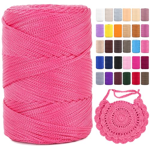 Polyester Makramee Garn 3mm X 225m Makramee Band，Makramee Kordel Polypropylene Yarn Makramee Schnur Kordel Garn Zum HäKeln FüR Hüte Makramee Blumenampel KnüPfen Taschen DIY Handwerk von YeyeCyrilze