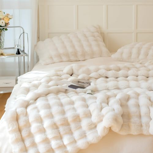 180*200cm Bubble Decke Fellimitat Decke Kuscheldecke Flauschig Flauschige Decke Fluffy Blanket Bubble Decke FüR Bett Sofa Kuscheldecke Casual Decke von YeyeCyrilze