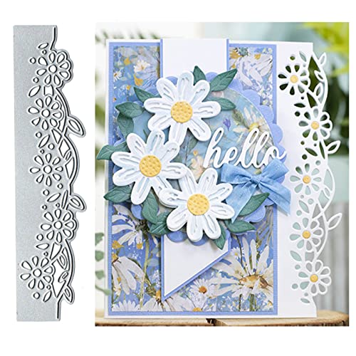 Flower Blumenbordüre, Blätter, Metall-Stanzformen, Schablonen für DIY, Scrapbooking, Album, dekorative Prägepapier-Stanzformen für Festival, Kartenherstellung von Yeyert