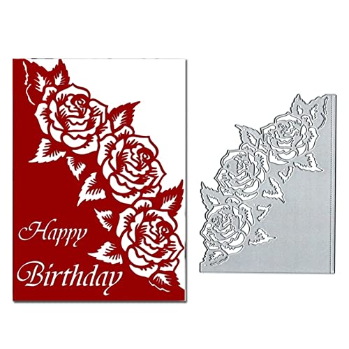 Stanzformen aus Metall mit Spitzen-Rosen-Blumen-Motiv, Rosen-Blatt, Hochzeitseinladung, Karten, Stanzformen, Scrapbooking, dekorative Prägung, Papier, Scrapbooking, Kartenherstellung von Yeyert