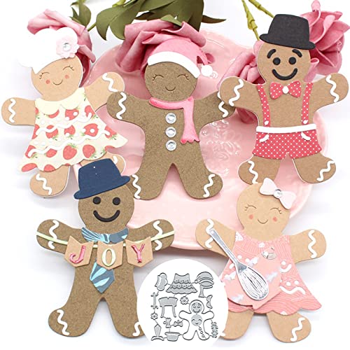 Weihnachts-Lebkuchenmann, Metall, Stanzformen für Kartenherstellung, Weihnachts-Lebkuchen-Karten, Stanzformen, Schablonen, DIY, Scrapbooking, Album, dekoratives Prägepapier, Kartenkunsthandwerk von Yeyert