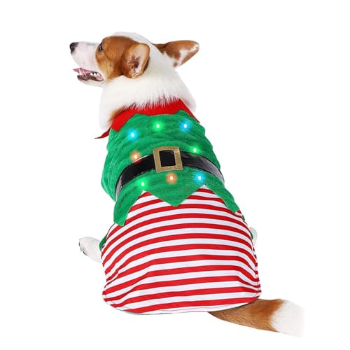 Winter-Hundeweste, Weihnachtskostüm für kleine bis große Hunde + grün) Elfenkleidung und grüne Elfenbekleidung, Hunde-Weihnachtskostüme von Yfenglhiry