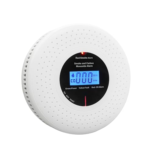 Hochwertiger Kohlenmonoxid- & Rauchwarnmelder mit Sprachalarm, 10 Jahre Batterie, Zertifiziert nach EN14604 & EN50291, inkl. Batterie, 3 Stück von Yfwsrecinoe
