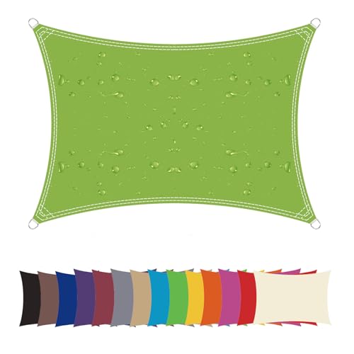 Ygann Sonnensegel Sonnenschutz Sonnendach Balkon Wetterschutz wasserabweisend Winddicht PES 420D 96% UV-Schutz für Garten Outdoor Viereck Rechteck Quadrat Grün,1.7x1.8m von Ygann