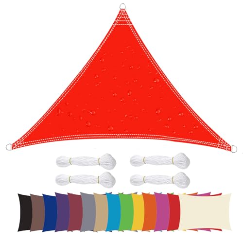 Sonnensegel Sonnenschutz Sonnendach Balkon Wetterschutz wasserabweisend Winddicht PES 420D 96% UV-Schutz für Garten Outdoor Viereck Rechteck Quadrat Rot von Ygann