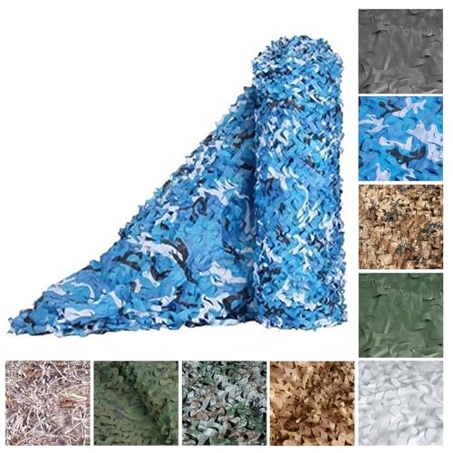 Tarnnetz Großrolle Tarnnetz Militär Netze leicht langlebig ohne Gitter für die Jagd militärische Dekoration Sonnenschutz,Blau,1.5x10m von Ygann