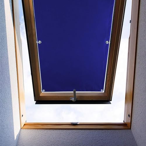 Ygann Dachfenster Rollo Thermo Sonnenschutz Verdunkelungsrollo für Dachfenster UV Schutz mit Saugnäpfe ohne Bohren ohne kleben (Dark Blau,43x76cm) von Ygann