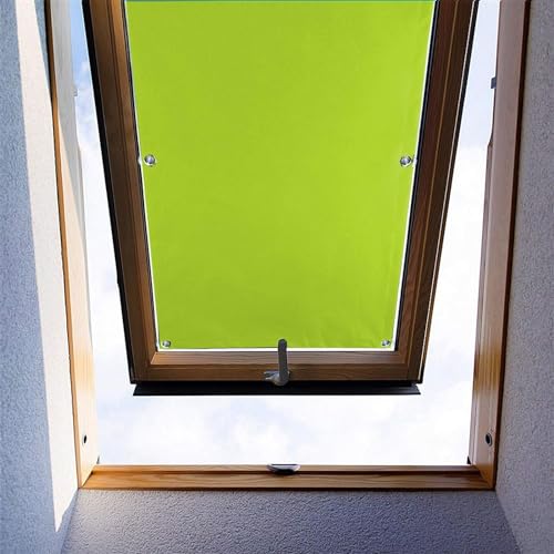 Ygann Dachfenster Rollo Thermo Sonnenschutz Verdunkelungsrollo für Dachfenster UV Schutz mit Saugnäpfe ohne Bohren ohne kleben (Grün,48x73cm) von Ygann