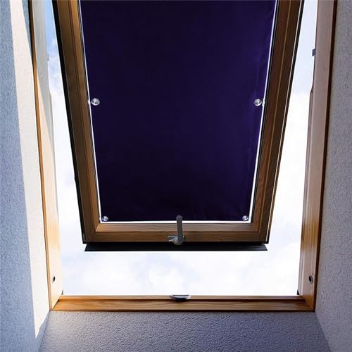 Ygann Dachfenster Rollo Thermo Sonnenschutz Verdunkelungsrollo für Dachfenster UV Schutz mit Saugnäpfe ohne Bohren ohne kleben (Marine,92x138cm) von Ygann