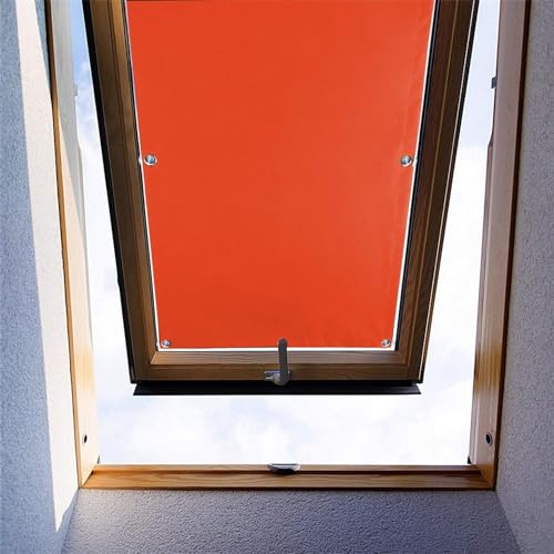 Ygann Dachfenster Rollo Thermo Sonnenschutz Verdunkelungsrollo für Dachfenster UV Schutz mit Saugnäpfe ohne Bohren ohne kleben (Orange,72x110cm) von Ygann
