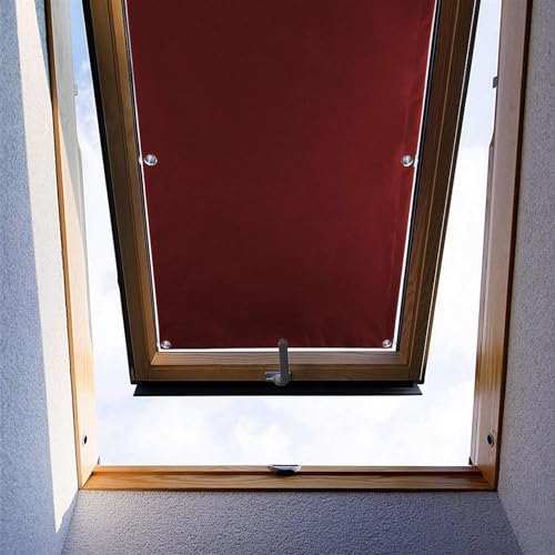 Ygann Dachfenster Rollo Thermo Sonnenschutz Verdunkelungsrollo für Dachfenster UV Schutz mit Saugnäpfe ohne Bohren ohne kleben (Rot,92x96cm) von Ygann