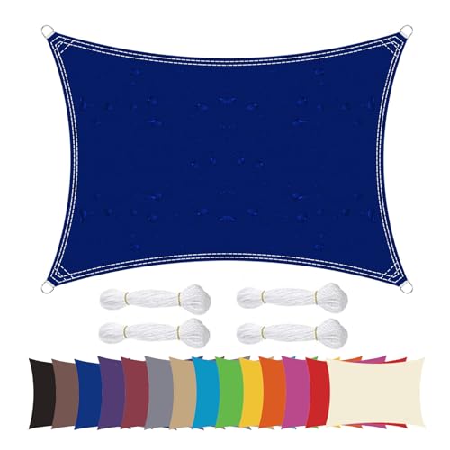 Ygann Sonnensegel Sonnenschutz Sonnendach Balkon Wetterschutz wasserabweisend Winddicht PES 420D 96% UV-Schutz für Garten Outdoor Viereck Rechteck Quadrat Königsblau,1.7x2.2m von Ygann