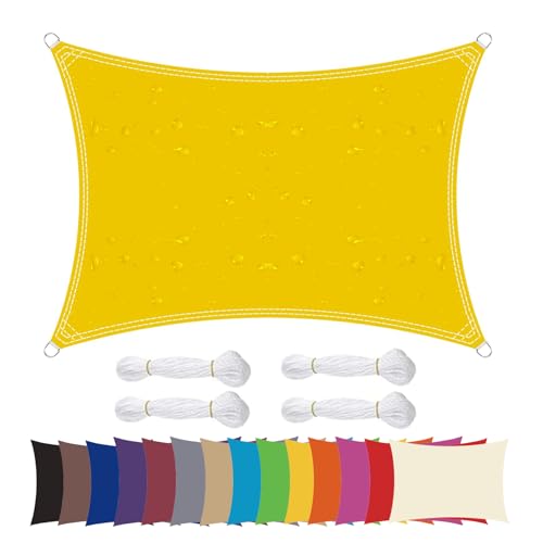 Ygann Sonnensegel Sonnenschutz Sonnendach Balkon Wetterschutz wasserabweisend Winddicht PES 420D 96% UV-Schutz für Garten Outdoor Viereck Rechteck Quadrat von Ygann