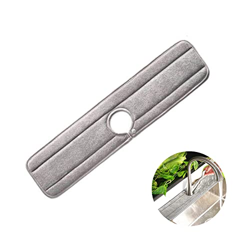 Ygapuzi XL-Mikrofaser-Wasserhahn-Absorptionsmatte, Küchenarmatur-Spülbecken-Matte, Tropfen- und Spritzfänger mit Druckknopfverschluss, waschbar und wiederverwendbar, 23 Zoll x 5,9 Zoll (Grau) von Ygapuzi
