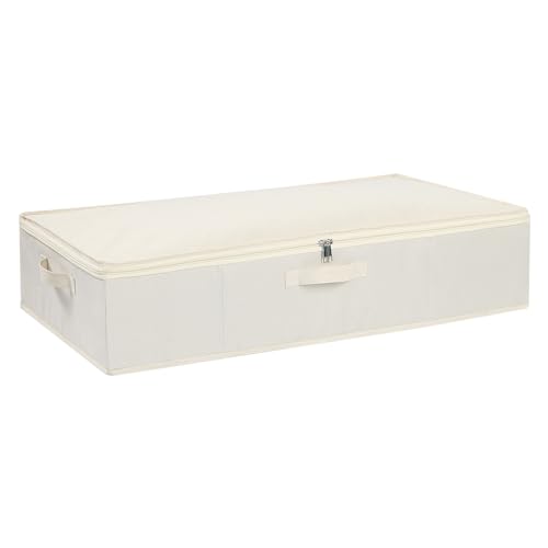 YheenLf 1 Stück Unterbettbox, Unterbett Aufbewahrungsbox mit deckel, Faltbare Stoffboxen mit Verstärktem Griff und Reißverschluss für Bettdecken Decken Kleidung, Beige, 60x30x15cm YheenLf 1 Stück Unterbettbox, Unterbett Aufbewahrungsbox mit deckel, Faltbare Stoffboxen mit Verstärktem Griff und Reißverschluss für Bettdecken Decken Kleidung, Beige, 60x30x15cm von YheenLf