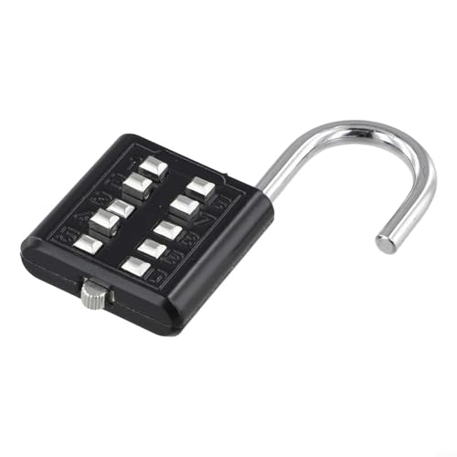 10-stelliges Vorhängeschloss aus Stahl, Kombination, Legierung, schlüsselloses Sicherheitsschloss mit solidem Gerätebügel für Diebstahlschutz, leichtes Codeschloss für Reisetaschen, Schränke von Yhenlovtt