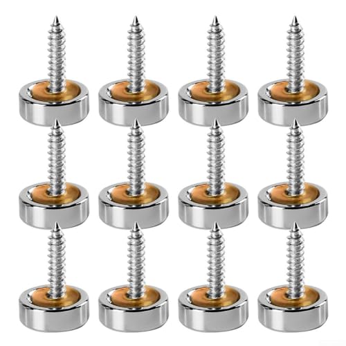 12 Stück Edelstahlschrauben für dekorative Abdeckung von Spiegeln und Glasmöbeln von Yhenlovtt