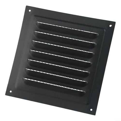 15x15cm Quadratisches Lüftungsgitter für zuverlässige Luftzirkulation in Ihrem Zuhause oder Büro mit Schutzgitter (1 Stück Schwarz) von Yhenlovtt