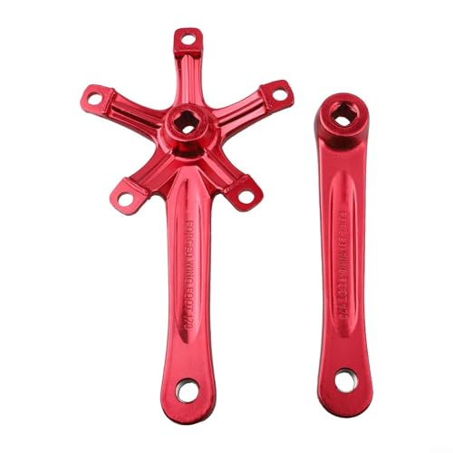 170 mm Fahrradkurbel-Set mit 130 mm für BCD, robuste Aluminiumlegierung für Mountainbike-Enthusiasten (rot) von Yhenlovtt