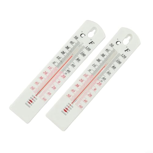 2 x Wandthermometer für den Innen- und Außenbereich, zum Aufhängen im Garten, Gewächshaus, Büro, Zimmer, verwendet rund um das Haus, Büro, Garten oder Gewächshaus, um die Lufttemperatur zu messen 2 x Wandthermometer für den Innen- und Außenbereich, zum Aufhängen im Garten, Gewächshaus, Büro, Zimmer, verwendet rund um das Haus, Büro, Garten oder Gewächshaus, um die Lufttemperatur zu messen von Yhenlovtt