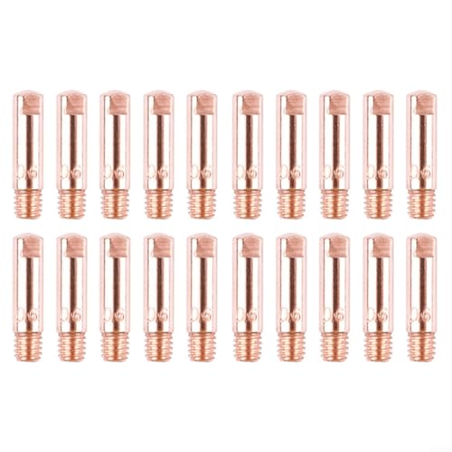 20 Stück MB15 15AK MIG Schweißdüsen Kupfer Kontaktspitzen Set für M6 Taschenlampe mit verschiedenen Größen für zuverlässige Leitfähigkeit (0,6 mm) von Yhenlovtt