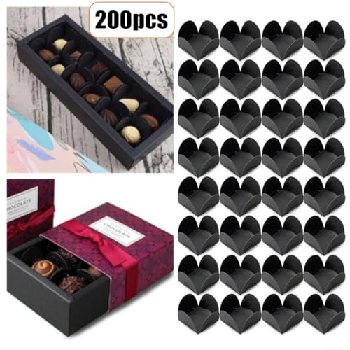 200 Stück Schokoladenhalter Wrapper Tabletts Einlagen für Dessert-Verpackungen entworfen für Hochzeit und Party Events (200 Stück) von Yhenlovtt