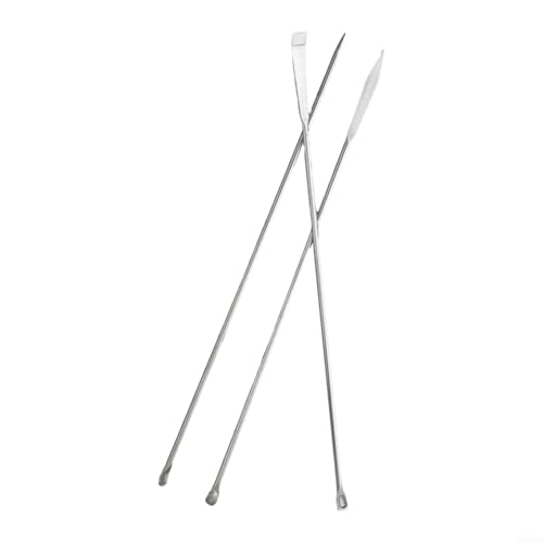 3-teiliges Edelstahl-Set für Laborpulver, Löffel, Schaufel, Spatel, Set zum Messen und Übertragen von Pulver und körnigen Substanzen von Yhenlovtt
