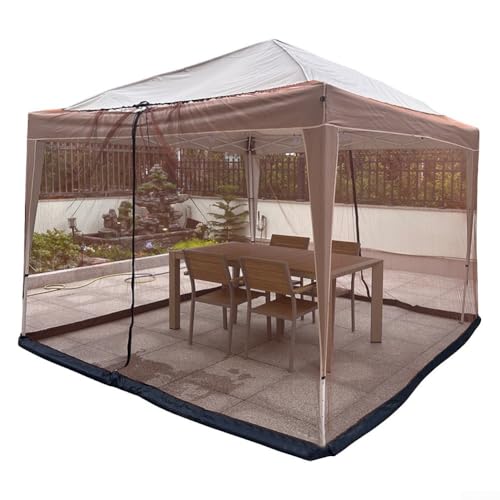 300 x 300 cm Zelt mit eleganten Netzvorhängen und beschwerter Wasserpfeife für sicheren Spaß im Freien (bernsteinfarben) von Yhenlovtt