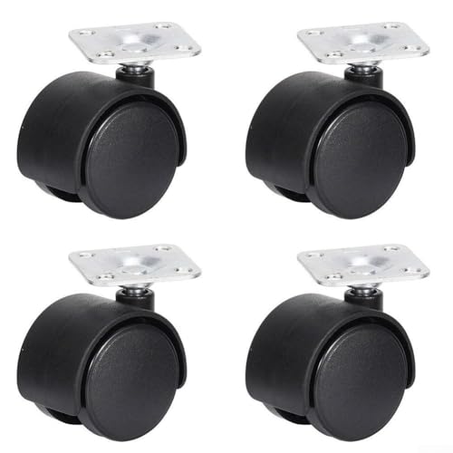 4 x 40 mm Lenkrollen aus PP für Stuhl, Tisch, Möbel, Ersatz mit robuster Stahlplatte von Yhenlovtt