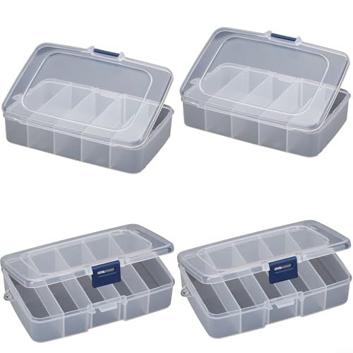 4pcs for Plastic Small and Organizer Box with Compartments Screws Craft Storage Case Transparent Lightweight Beads Fishing Tackle Hardware Parts DIY von Yhenlovtt