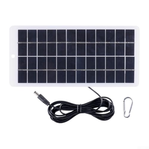 5 W 12 V Solarpanel mit DC-Anschluss zum Aufladen von 12 V Akku für Gartenleuchten von Yhenlovtt