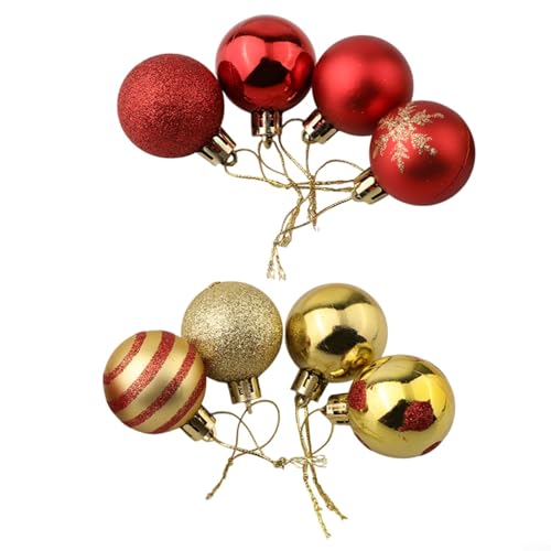 50 Stück 4 cm Weihnachtskugel-Ornament-Set für Baumschmuck, PET-Material, Kugeln für Urlaub, Hochzeit und Party, verleihen Ihrem Zuhause einen festlichen Touch von Yhenlovtt