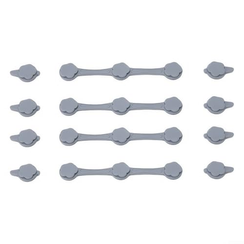 Air Fryer Magnetische Silikon-Schnallen-Set zum Festhalten von Pergamentpapier, 4 Stück mit langen und kurzen Schnallen, kompatibel mit allen Luftfritteusen-Modellen, rot, schwarz, grau (grau) von Yhenlovtt