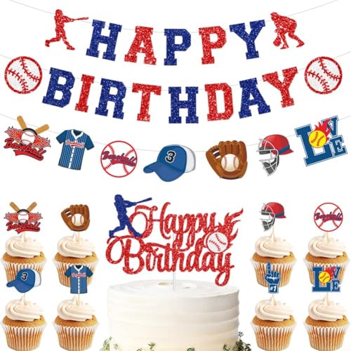 Baseball-Thema, "Happy Birthday"-Banner, perfekt für Jungen-Geburtstagsparty-Dekoration Baseball-Thema, "Happy Birthday"-Banner, perfekt für Jungen-Geburtstagsparty-Dekoration von Yhenlovtt