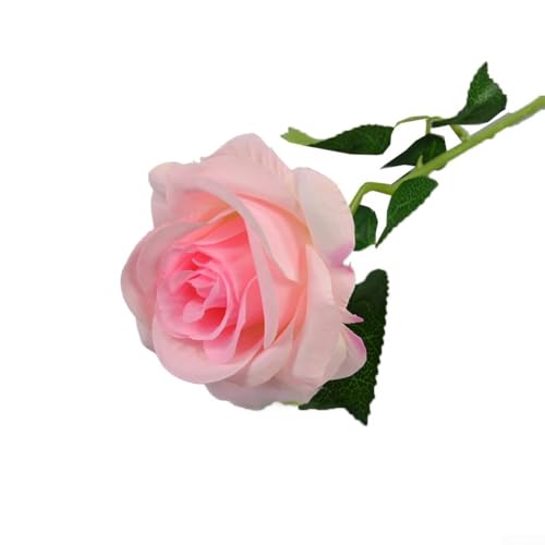 Bezaubernde einzelne künstliche Rose als Mittelstück; perfekt geeignet, um Ihr Zuhause und Ihre Veranstaltung zu verschönern (hellrosa) von Yhenlovtt