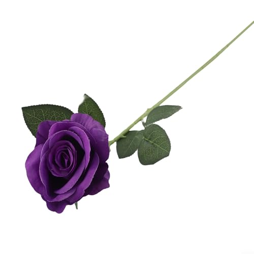 Bezaubernde einzelne künstliche Rose als Mittelstück; perfekt geeignet, um Ihr Zuhause und Ihre Veranstaltung zu verschönern (lila) von Yhenlovtt
