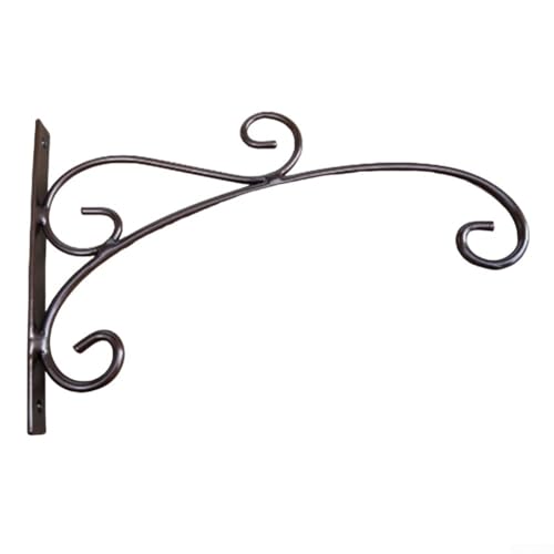 Blumentopf-Wandhalterung mit Metallhaken für Balkon und Garten, unterstützt Hängepflanzen, rostbeständiges Material (Schwarz) von Yhenlovtt