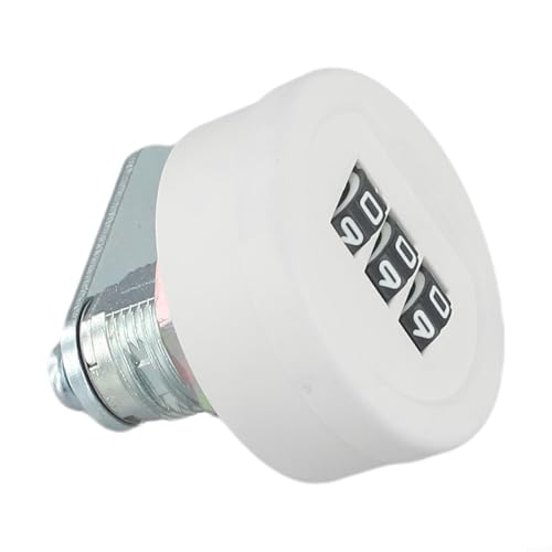 Dreistelliges Zahlenschloss für Schränke, Schubladen, Briefkästen, Zinklegierung, Stahlkonstruktion, schwarz-weiß, Optionen, 20 mm, 30 mm Gewindelänge, Schulspinde (20 mm weiß) von Yhenlovtt