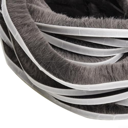 Effizientes 10 m Türdichtungsband mit Zugluftstopperbürste, um Staub zu blockieren und Lärm zu reduzieren (9 × 5 mm, grau) von Yhenlovtt
