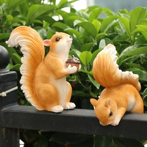 Eichhörnchen-Statue für den Außenbereich, perfekt für Äste und Zäune (#2) von Yhenlovtt