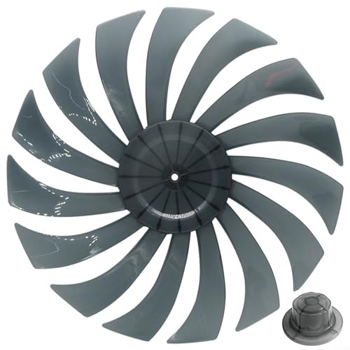 Ersatz-Lüfterblätter aus Kunststoff für Haushaltsventilatoren, 15-Blatt-Design mit Mutterabdeckung, einfach zu installieren und zu reinigen, hochtemperaturbeständig (1 Stück) von Yhenlovtt
