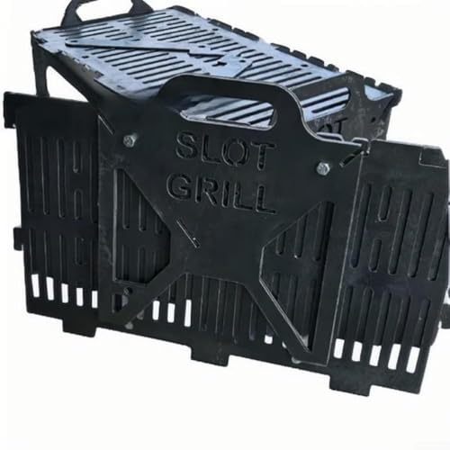 Faltbarer Grill, tragbarer zusammenklappbarer Grill, Edelstahl-Holzkohle-Campinggrill, schnelle Einrichtung für Outdoor-Kochen, Picknick, Wohnmobil, Reisen von Yhenlovtt