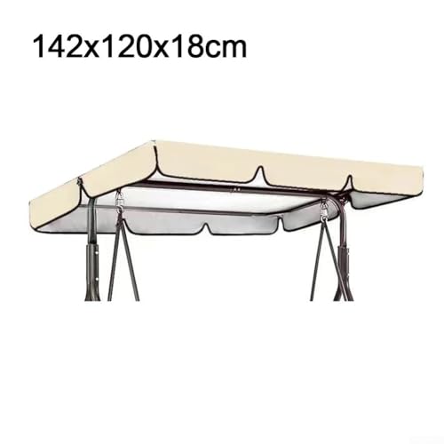 Funktionelle Hollywoodschaukel für den Außenbereich, wetterfest, für Ihren Schaukelstuhl und Gartenbereich, Beige 142 x 120 x 18 cm von Yhenlovtt