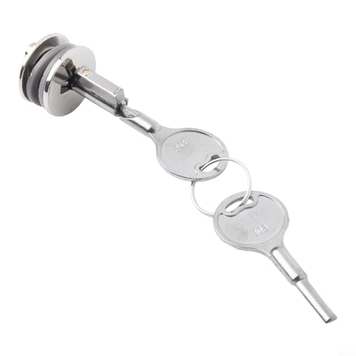 Glasschiebetürschloss mit Schlüsseln für Vitrinen, Theken oder Schmuckschränke, Zinklegierung, Chrom-Finish, passend für 36 mm Glasscheiben mit 16 mm Bohrung, sicher Glasschiebetürschloss mit Schlüsseln für Vitrinen, Theken oder Schmuckschränke, Zinklegierung, Chrom-Finish, passend für 36 mm Glasscheiben mit 16 mm Bohrung, sicher von Yhenlovtt